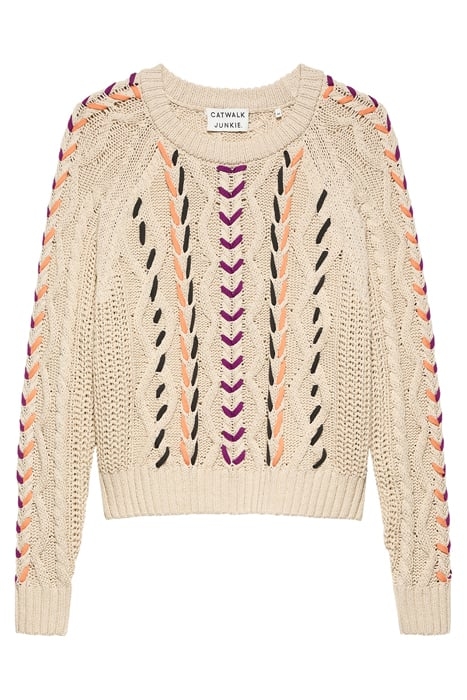 KNIT WITH CABEL PATTERN MOONBEAM 4