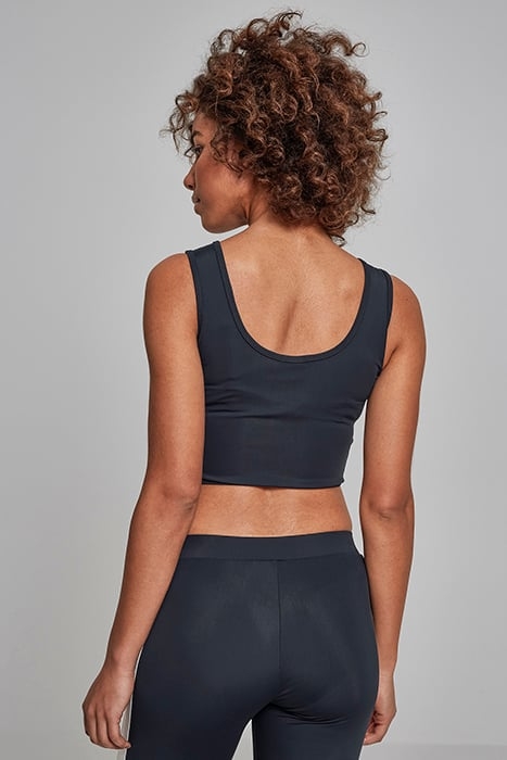 LADIES SIDE STRIPE CROPPED ZIP TOP NAVY/FIRE RED/WHITE 2