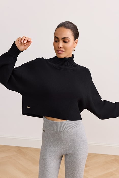 OLLY CROPPED SWEATER BLACK 1