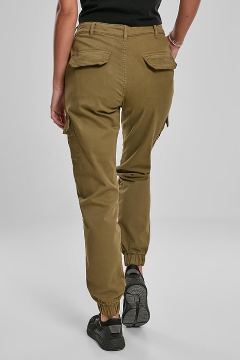 LADIES HIGH WAIST CARGO PANTS SUMMEROLIVE 2