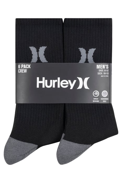 6PK MENS 1/2 TERRY CREW BLACK 3