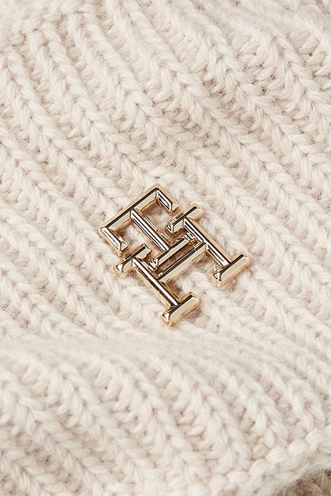 ELEVATED RIB BEANIE IN CASHMERE BLEND GREY 3