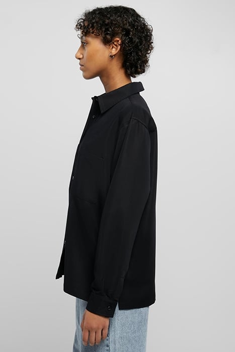 LADIES OVERSIZED TWILL SHIRT BLACK 6