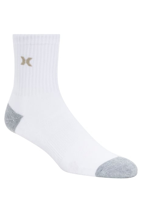 6PK MENS 1/2 TERRY HI QTR CREW WHITE / GREY 4