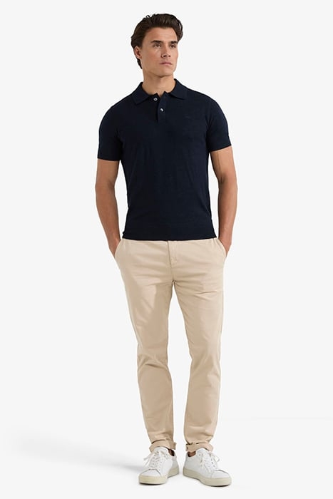 FINE MERINO POLO NAVY 2