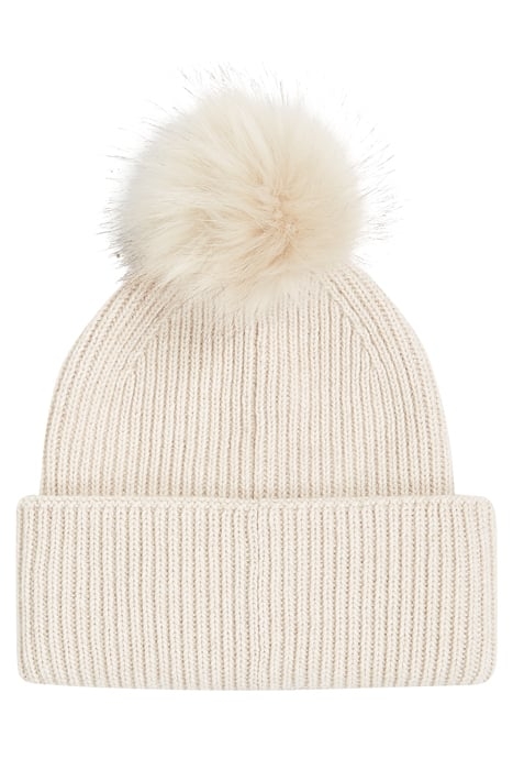 ELEVATED RIB BEANIE IN CASHMERE BLEND GREY 2