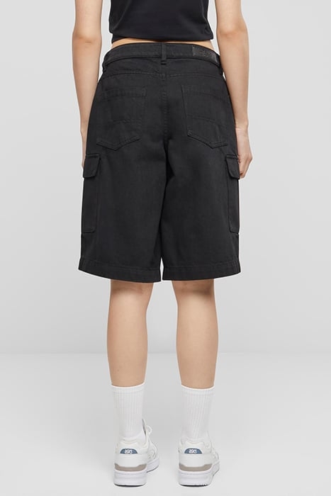 LADIES COTTON CARGO BERMUDA BLACK 2