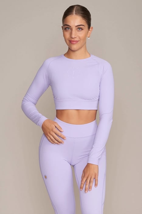 HELEN - WOMEN'S CROPPED LONGSLEEVE TOP LAVENDER 1