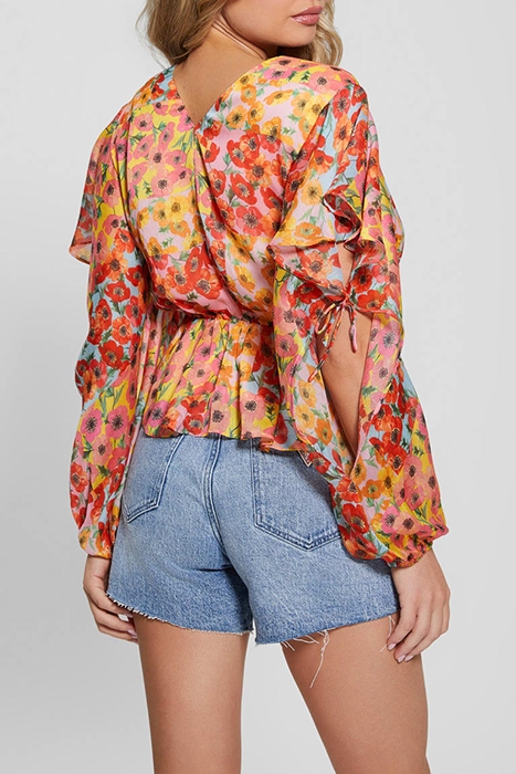 GUESS ECO LS SASKIKA DRAPY TOP BOTANICAL SUNRAYS PR 2