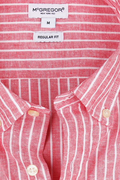 COTTON LINEN STRIPE SHIRT RED 8