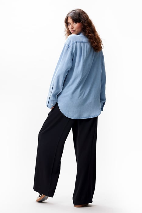 DENIM BLOUSE WITH DETACHABLE BOW LIGHT BLUE 3