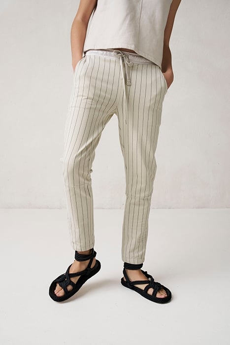 CROPPED JOGGER PINSTRIPE LIGHT SAFARI 7