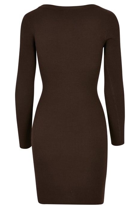 LADIES CUT OUT DRESS BROWN 5