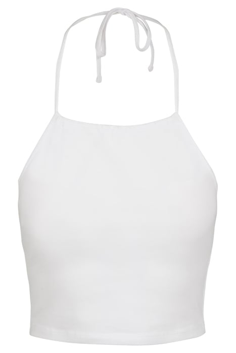 LADIES CROPPED NECKHOLDER TOP WHITE 5