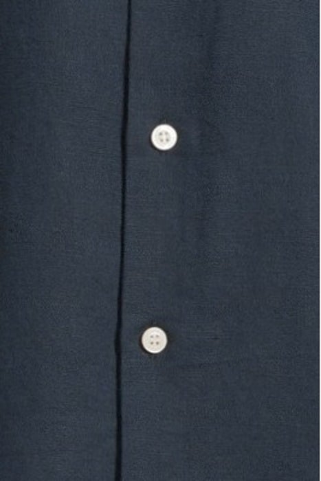 COTTON LINEN SHORT SLEEVE SHIRT DARK NAVY 5