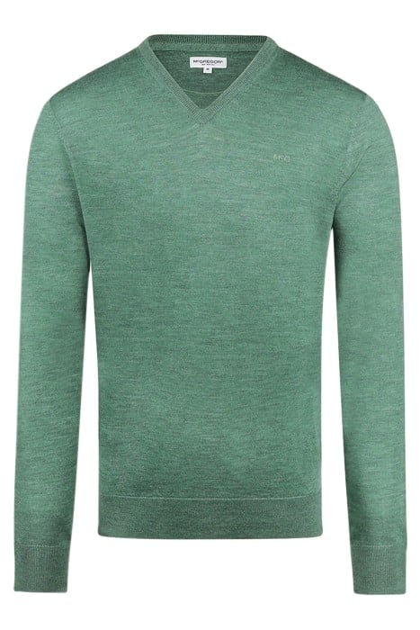 FINE MERINO V-NECK SWEATER ICE GREEN 4