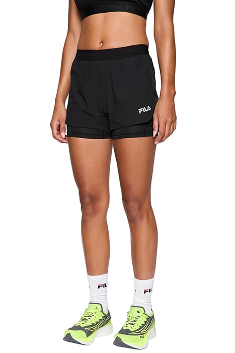 ROSATE RUNNING SHORTS WITH INNER TIGHTS BLACK 1