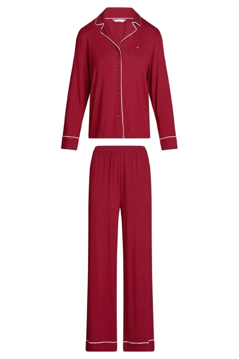 RELAXED FIT LONG SLEEVE PYJAMA SET, RED 3