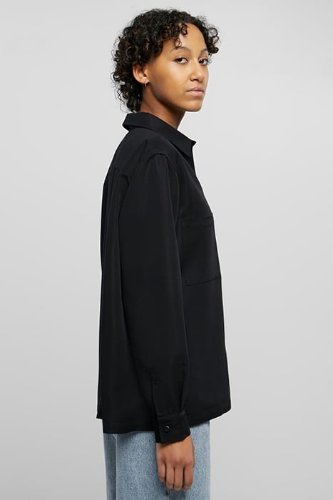 LADIES OVERSIZED TWILL SHIRT BLACK 7