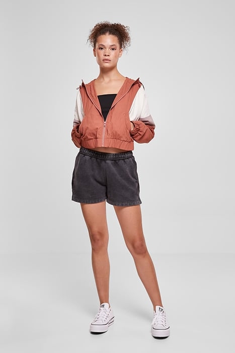 LADIES SHORT 3-TONE CRINKLE JACKET TERRACOTTA/WHITESAND/DUSK 3