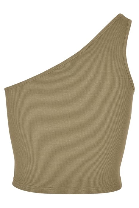 LADIES CROPPED ASYMMETRIC TOP KHAKI 5