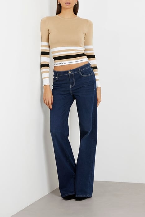 MAIA RN LS SWTR TAUPE WHITE BLACK ST 3