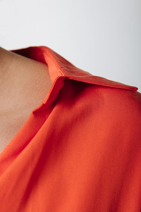 HETTE UNI WRAP MINI DRESS BRIGHT ORANGE 8