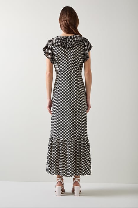 DAPHNE POLKA MAXI DRESS BLACK/CREAM 2