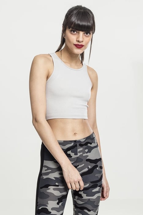 LADIES RIB CROPPED TOP GREY 1