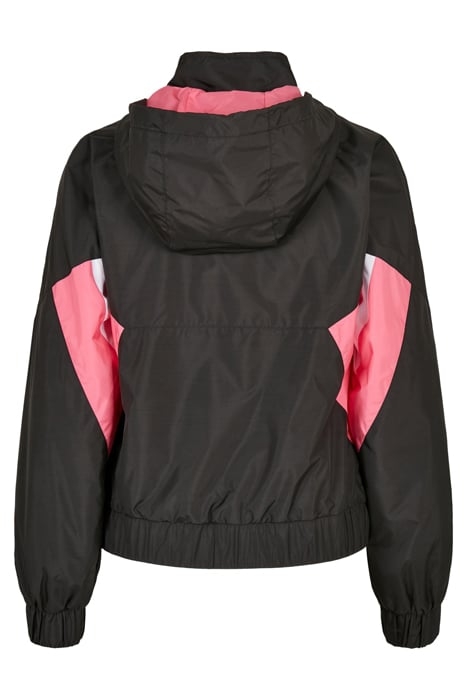 LADIES STARTER COLORBLOCK HALFZIP WINDBREAKER BLACK/PINKGRAP 5