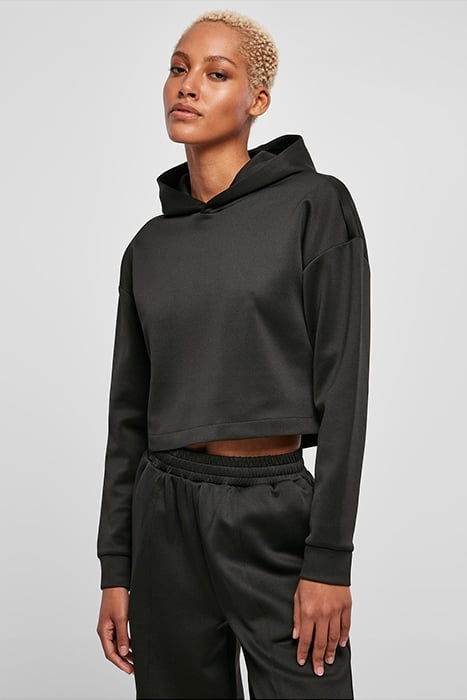 LADIES SHORT SCUBA HOODY BLACK 1