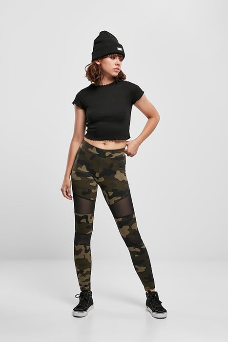 LADIES CAMO TECH MESH LEGGINGS WOODCAMO/BLK 3