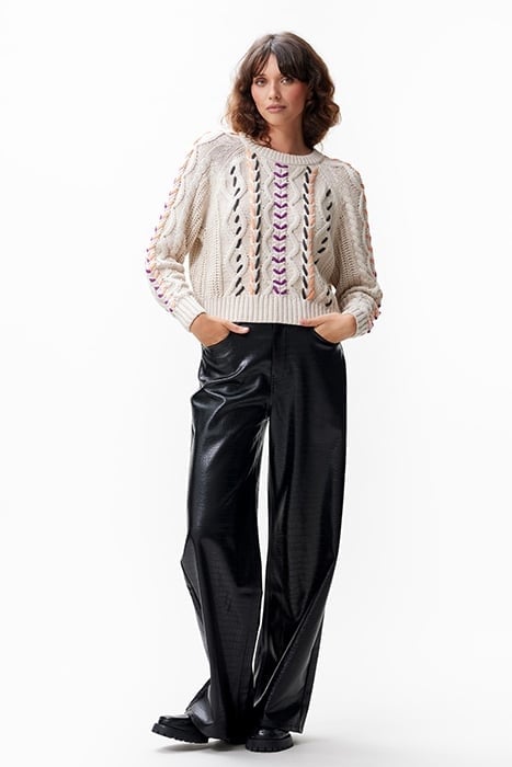 KNIT WITH CABEL PATTERN MOONBEAM 2