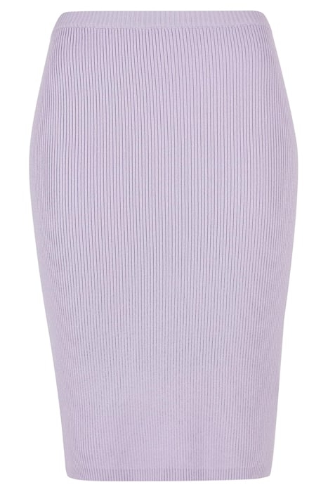 LADIES RIB KNIT MIDI SKIRT LILAC 4