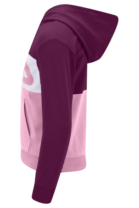 BAAR-EBENHAUSEN BLOCKED ZIP HOODY MOONLITE MAUVE-PLUM CASPIA 3