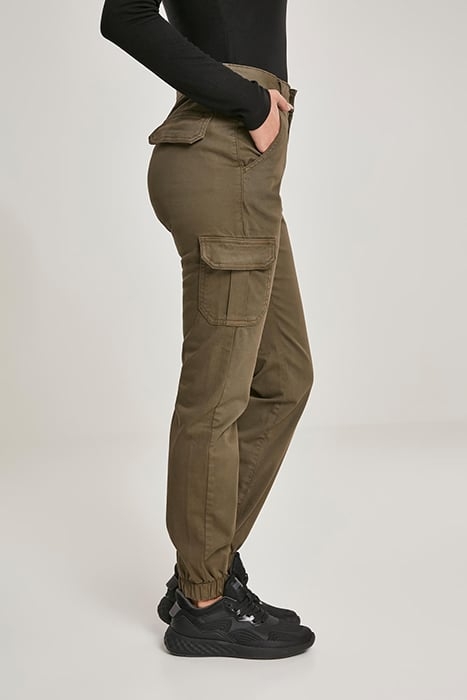 LADIES HIGH WAIST CARGO PANTS OLIVE 7