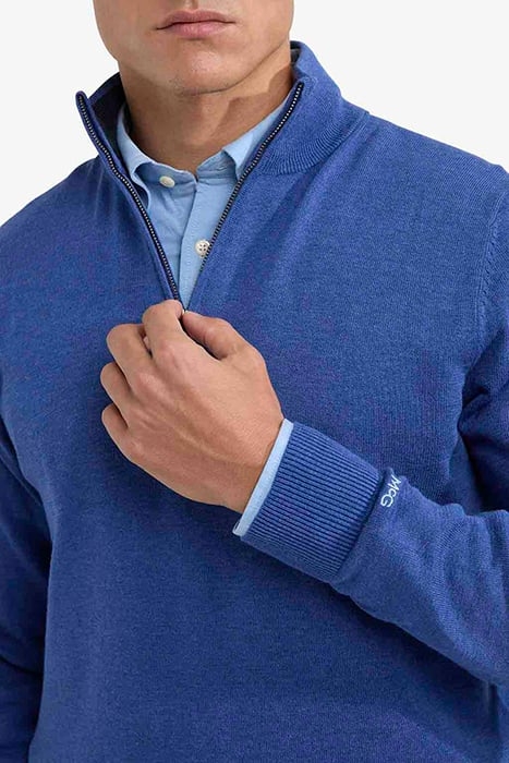 ZIP MOCK SWEATER ROYAL BLUE 6