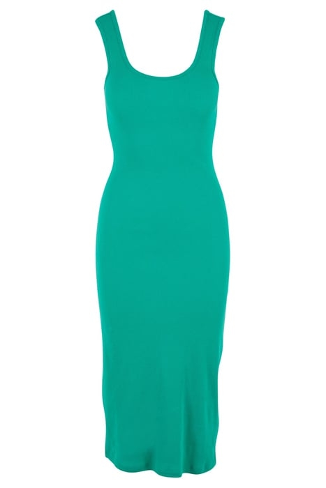 LADIES RIB TOP DRESS FERNGREEN 3