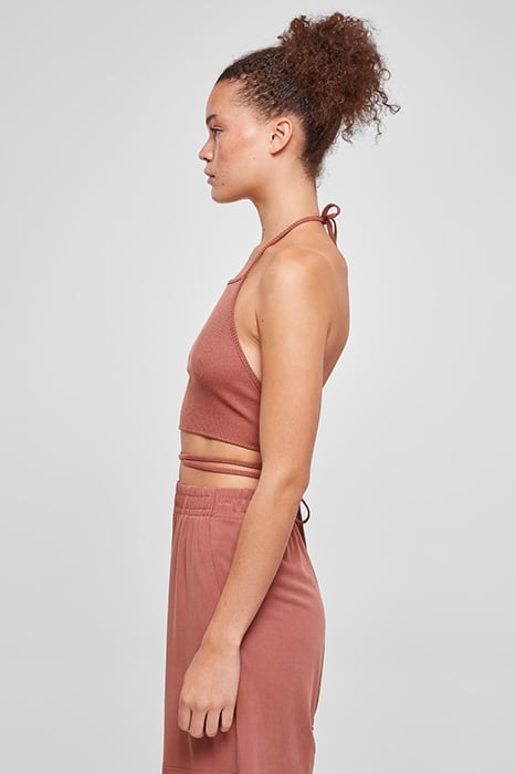 LADIES RIB TRAPEZE CROPPED TOP TERRACOTTA 6