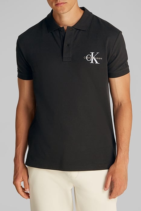 MONOLOGO POLO STANDARD FIT POLO SHIRT, BLACK 1