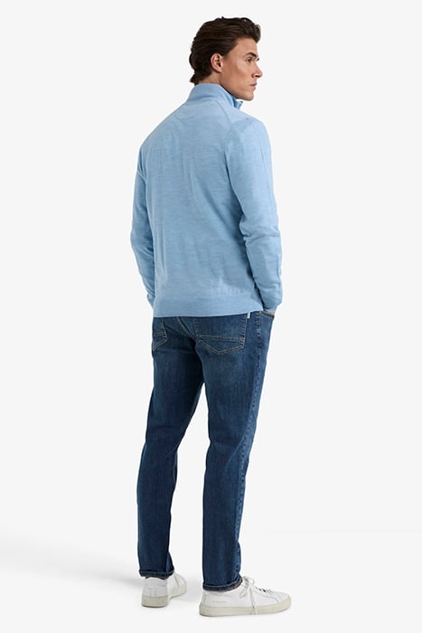 FINE MERINO ZIP THRU CARDIGAN LIGHT BLUE 3