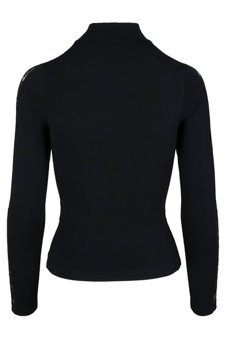 LADIES LACE STRIPED LS BLACK 5