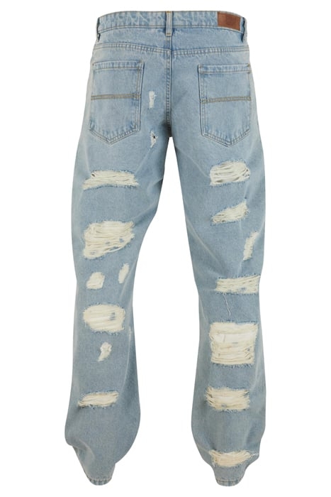 HEAVY OUNCE STRAIGHT FIT HEAVY DESTROYED JEANS NEW LIGHT BLU 5