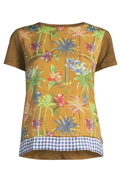 MIXED PRINT TEE WITH WOVEN FRONTPANEL COMBO T 3