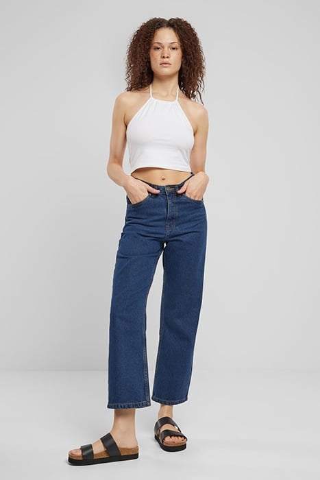 LADIES CROPPED NECKHOLDER TOP WHITE 3