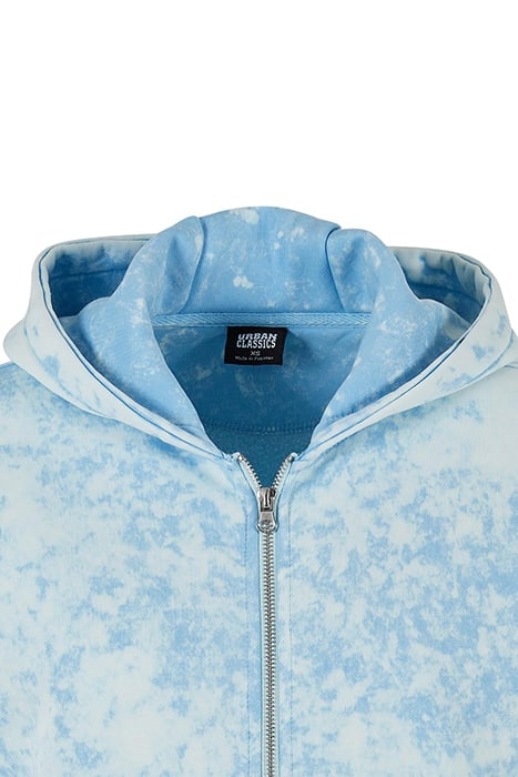 LADIES SHORT OVERSIZED TOWEL WASHED ZIP HOODY BALTICBLUE 8