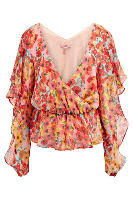 GUESS ECO LS SASKIKA DRAPY TOP BOTANICAL SUNRAYS PR 4