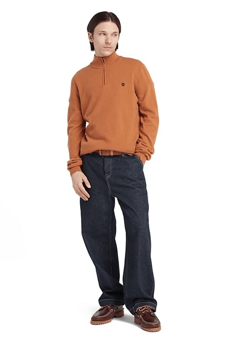 COHAS BROOK MERINO 1/4 ZIP SWEATER ARGAN OIL 3