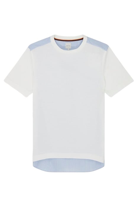 MENS TSHIRT CONTRAST PANEL WHITE 1