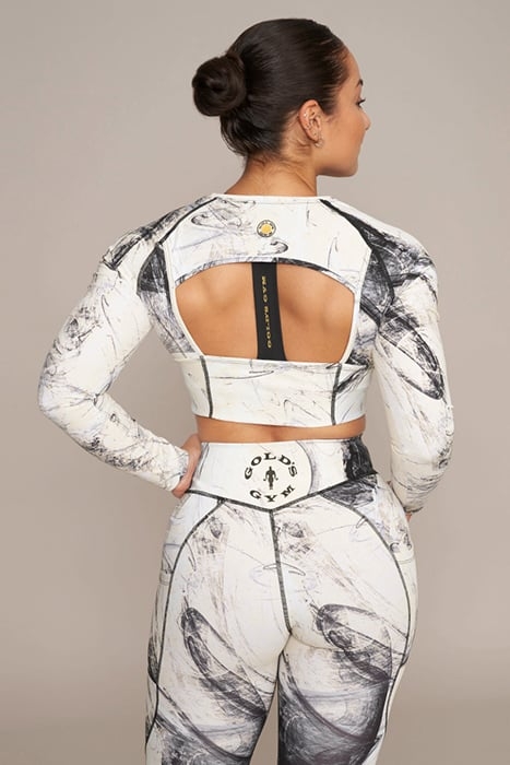 HELEN - WOMEN'S CROPPED LONGSLEEVE TOP MANDRALL ABSTRACT 2